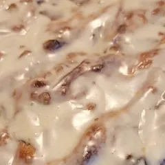 Apple pie sourdough focaccia drizzled with thick maple icing